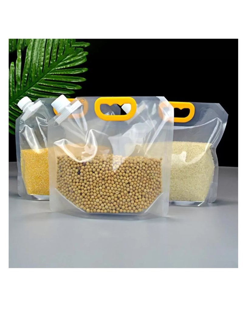 Bags for storing grains and liquids, a set of food storage bags, 8 sealed bags of 4 sizes, transparent, highly durable, washable and heat resistant - Image 5