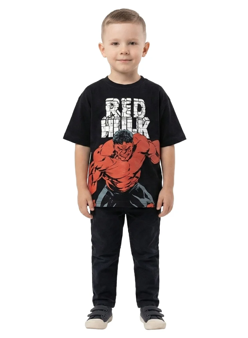 MARVEL  Toddler Boys Marvel Red Hulk Graphic Printed Black T-Shirt for Kids | Best Price UAE