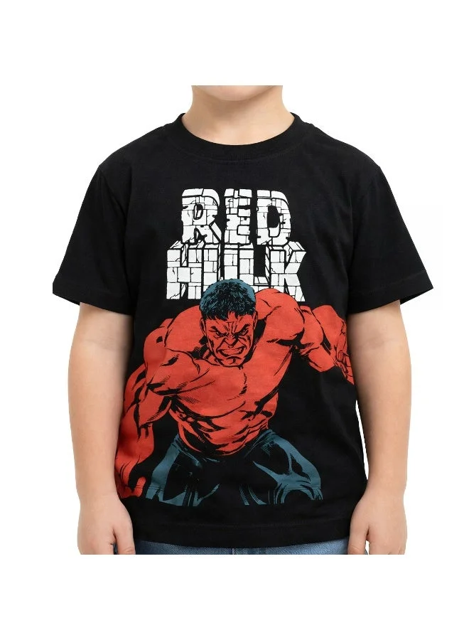 MARVEL  Toddler Boys Marvel Red Hulk Graphic Printed Black T-Shirt for Kids | Best Price UAE