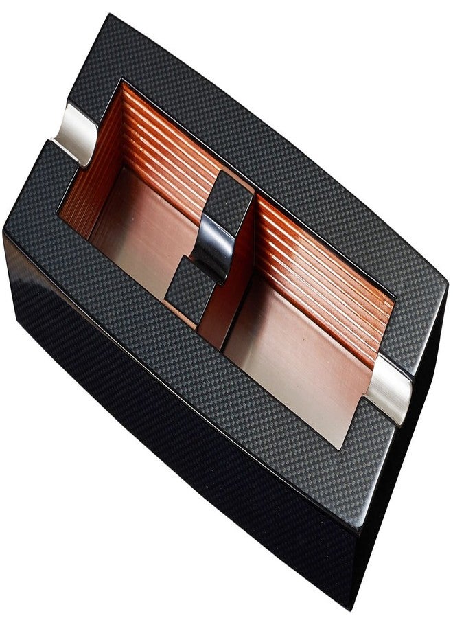 Visol Normandy Carbon Fiber Elongated Ashtray with Adjustable Cigar Rest - Image 1