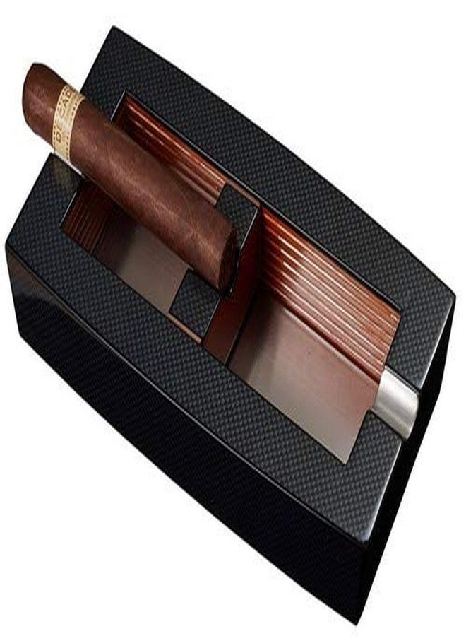 Visol Normandy Carbon Fiber Elongated Ashtray with Adjustable Cigar Rest - Image 3