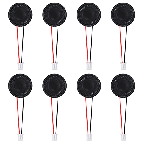SHUTAO 8Pcs 8 Ohm 1W Speaker 8ohm Round 28mm Loud Speakers Compatible with Small Loudspeaker Audio MP3 MP4 Player Speaker 2Pin - Black - Image 1