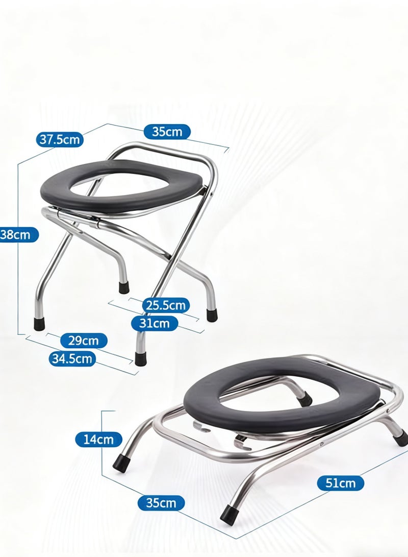 مقعد مرحاض محمول للتخييم من الفولاذ المقاوم للصدأ، كرسي مرحاض للسفر قابل للطي، كرسي مرحاض محمول للتخييم، كرسي مرحاض محمول من الفولاذ المقاوم للصدأ - Image 4