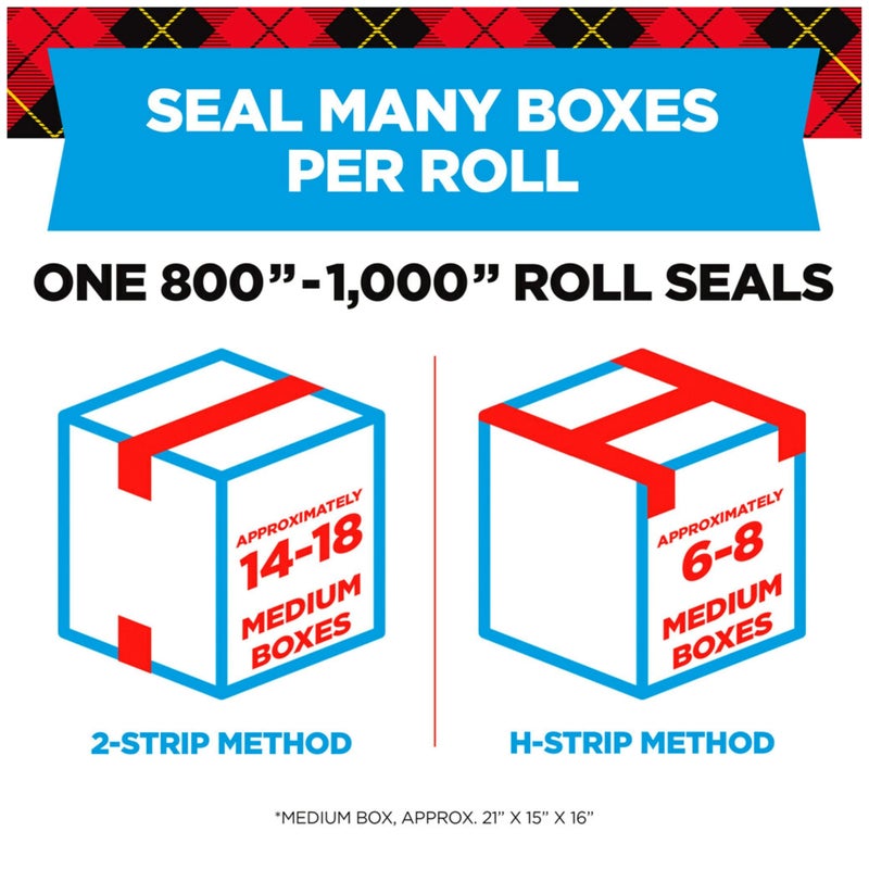 Scotch Heavy Duty Shipping Packing Tape, Clear, Holiday Shipping Supplies, 1.88 in. x 22.2 yd., 3 Tape Rolls with Dispensers - Image 3