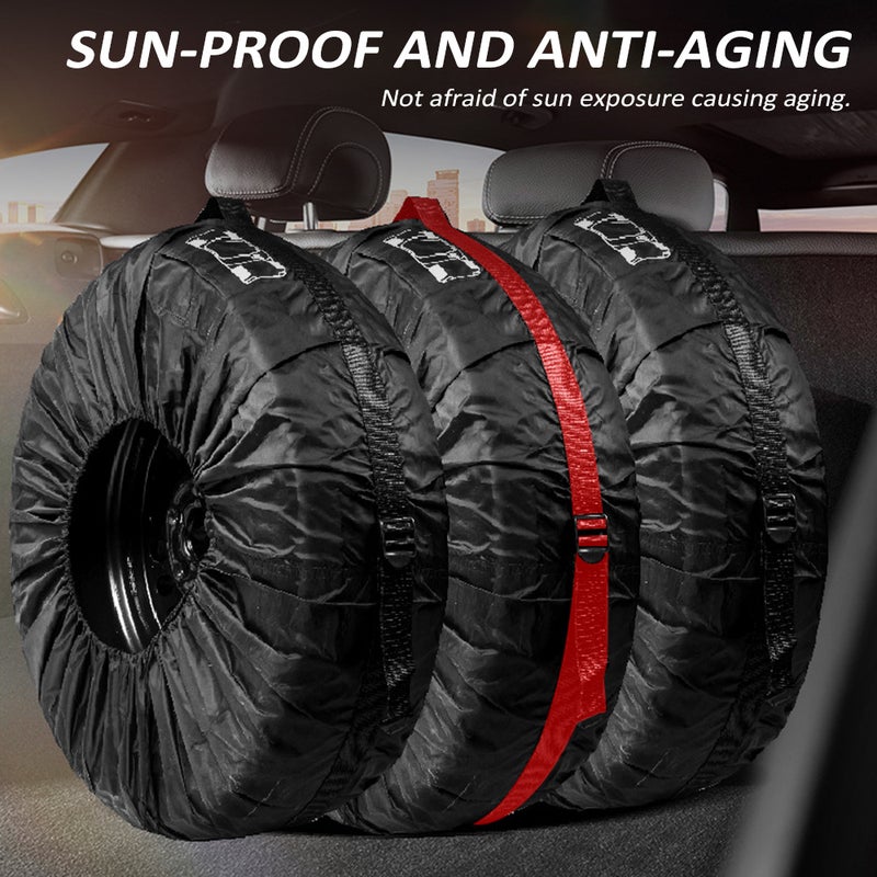 1PC Tire Cover, Waterproof Spare Tire Cover Tough Tire Wheel Protector for Cars SUVs Vans Pickup Trucks, Fits Tires 19'' to 23'' - Image 5