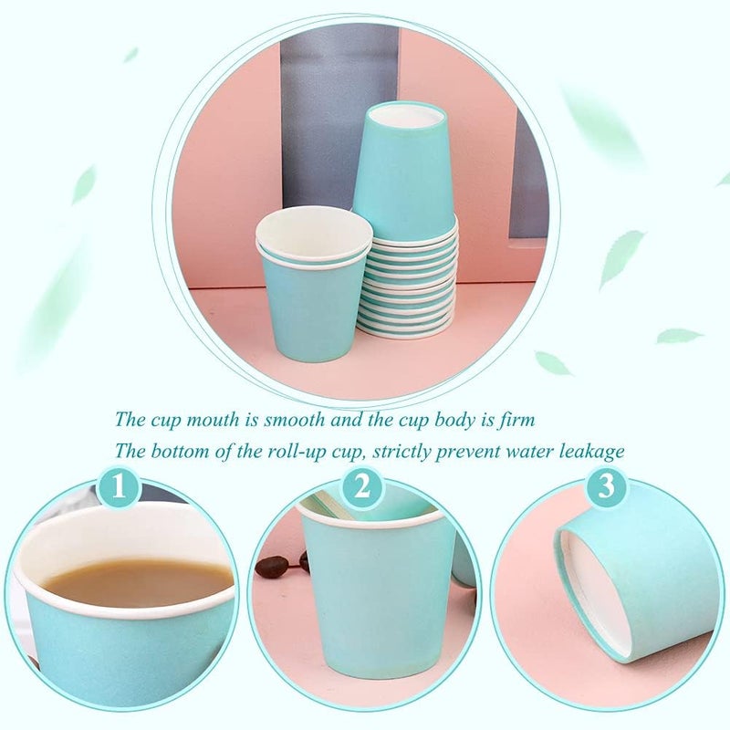 Huaiid Huaiid 100 Pack 3 oz Paper Cups Bathroom Paper Cups  Mouthwash Cups  Small Paper Cups for Snack  Espresso  Perfect for Home Condos Rvs Campers (Blue) - Image 3