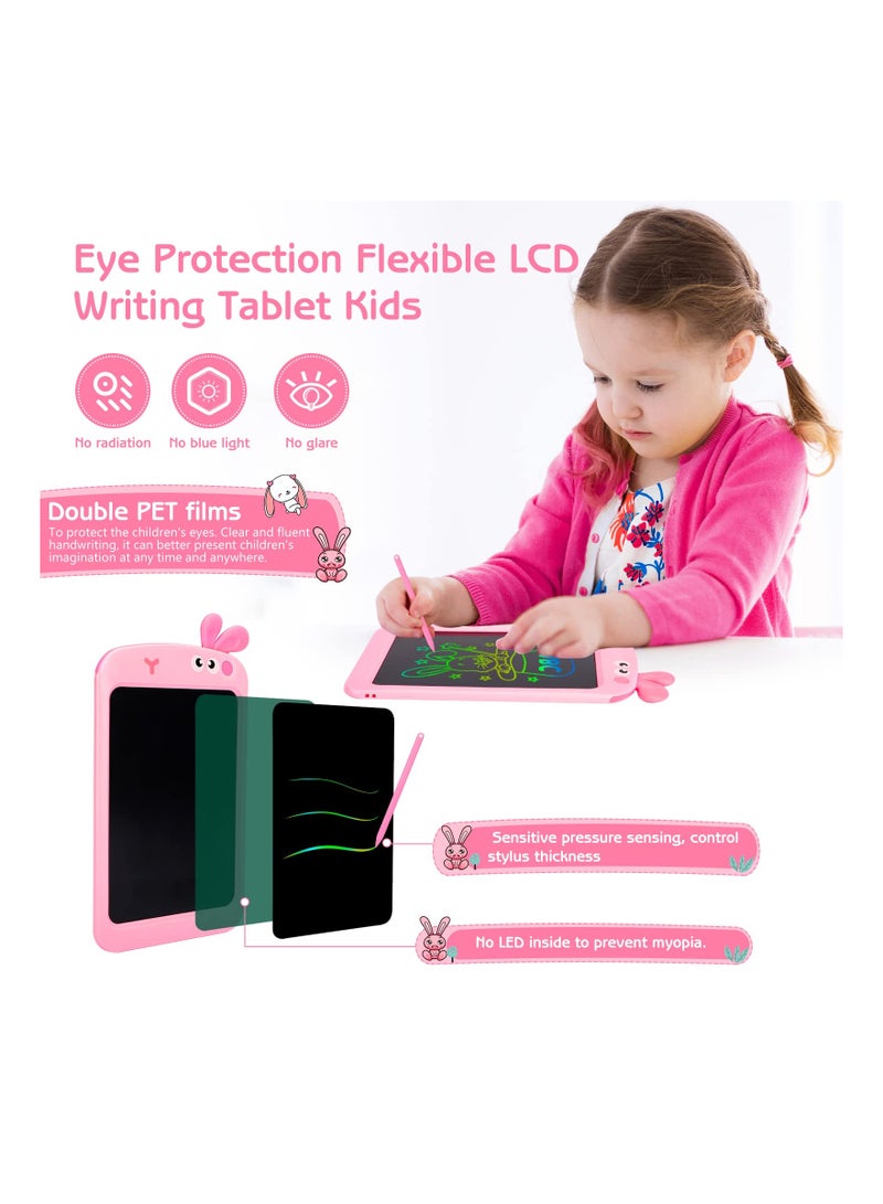 SOLARAE 8.5 Inch LCD Drawing Tablet for Kids - Colorful Bunny Design Digital eWriter, Educational Graphics Board for Girls Aged 2-6, Perfect Birthday Gift in Pink. - Image 2
