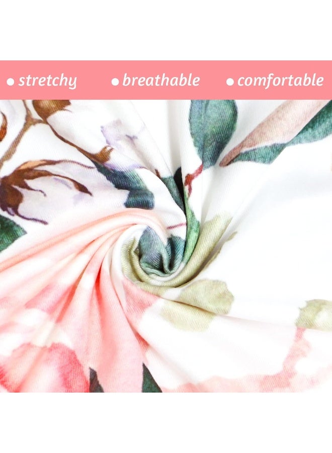 DILIMI Nursing Pillow Cover for Baby Girl and Boy, Ultra Soft Comfortable Stretchy Removable Slipcover for Newborn Breastfeeding Pillows, Watercolor Flower - Image 2