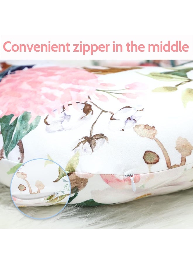 DILIMI Nursing Pillow Cover for Baby Girl and Boy, Ultra Soft Comfortable Stretchy Removable Slipcover for Newborn Breastfeeding Pillows, Watercolor Flower - Image 3