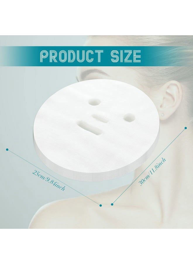 Maitys 150 Pieces Pre-cut Gauze Facial Cotton Beauty Gauze Skin Care Face for Facial Spa, High Frequency (8 x 10 Inch, Round Face Style) - Image 2