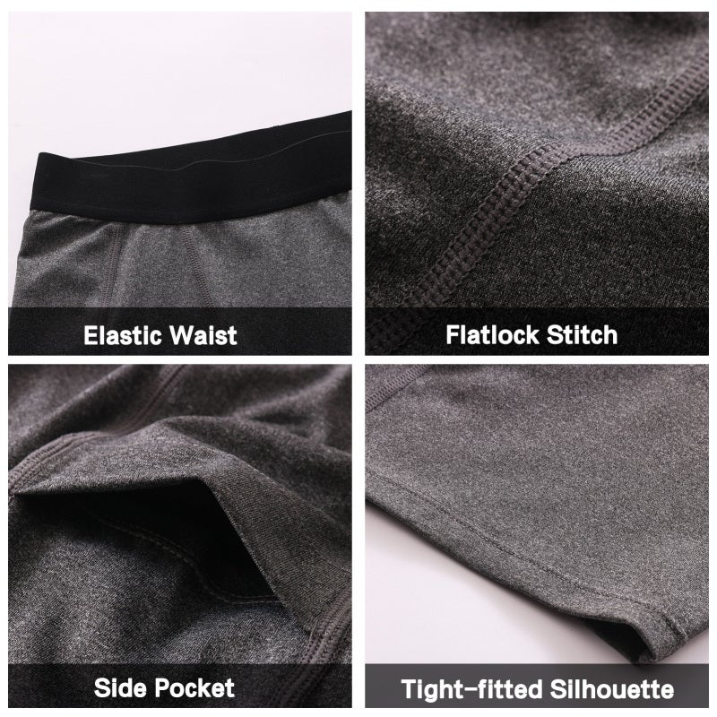 High Waist Compression Tights: 85% Polyester 15% Spandex, Quick-dry Sweat-wicking Fabric - Stretchy Bodycon Fit With Side Pocket, Large Black Tights for Outdoor Jogging, Gym Workout, Home Training - Image 5