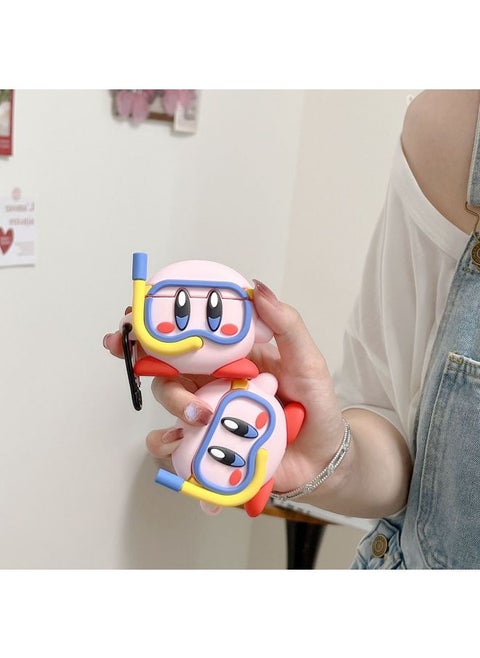 Cute Diving Star Card Airpods For Apple 4 Bluetooth Earphone Case 2/3 Generation Cartoon Protective Case For Pro-Color:Diving Kirby + Hook-Applicable Models:AirPods 4(2024)
