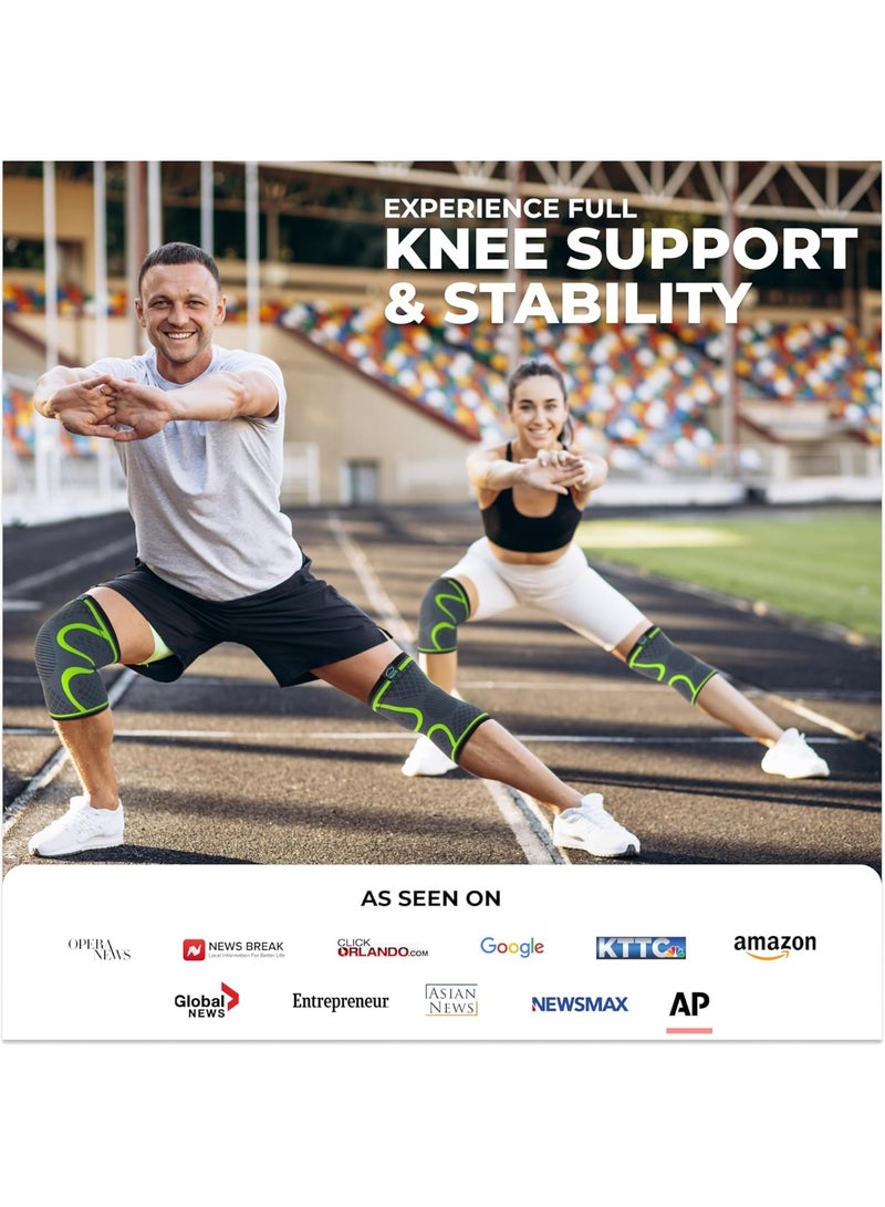 طقم دعم الركبة – دعامة قابلة للتنفس وقابلة للتعديل للرجال والنساء، مقاس صغير - Image 3