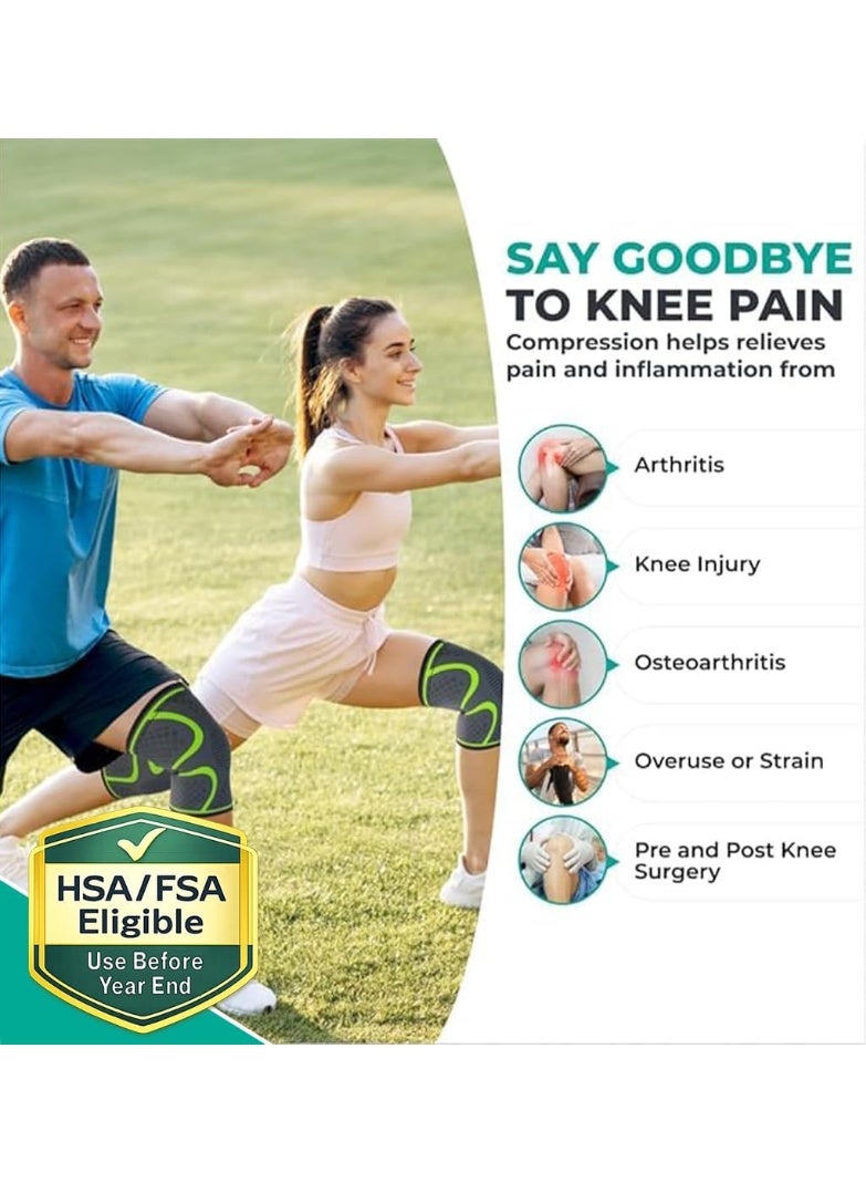 طقم دعم الركبة – دعامة قابلة للتنفس وقابلة للتعديل للرجال والنساء، مقاس صغير - Image 2