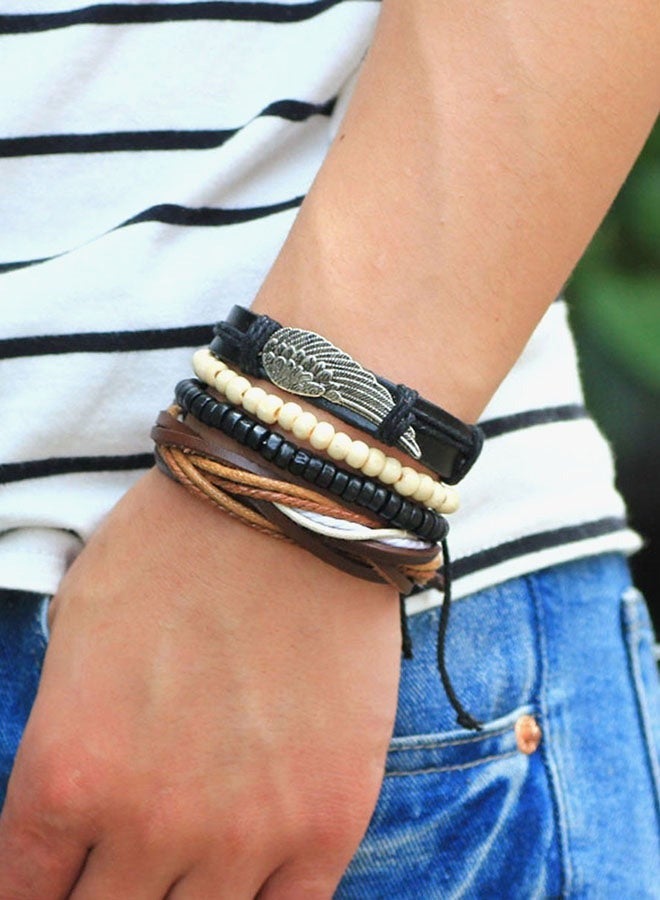 Set of 4 Woven and Beads Bracelet - Image 2