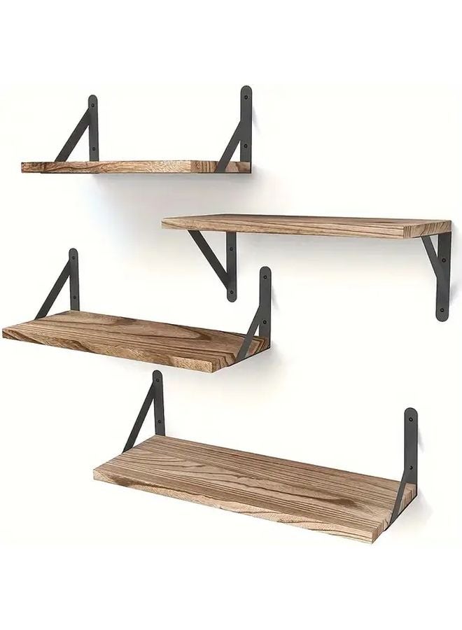 4pcs Black Thickened Triangle Shelf Brackets Wall Mounted Floating Corner Supports - Image 5