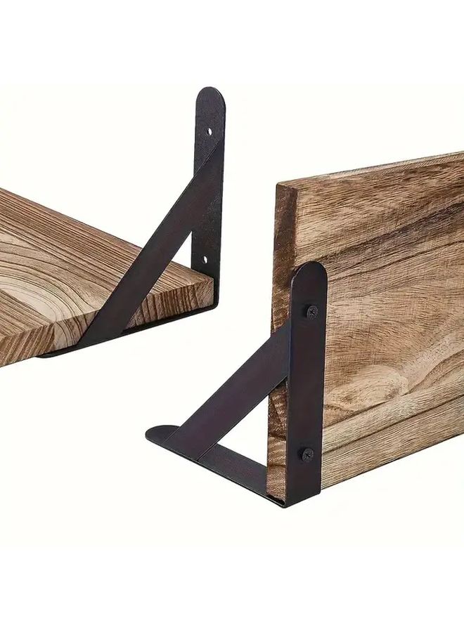 4pcs Black Thickened Triangle Shelf Brackets Wall Mounted Floating Corner Supports - Image 4