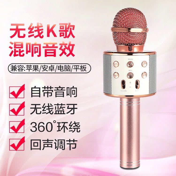ws858 Karaoke Player Wireless BT Condenser Microphone Speaker Recording Singing Live Microphone 1200mAh Rechargeable Battery - Image 5