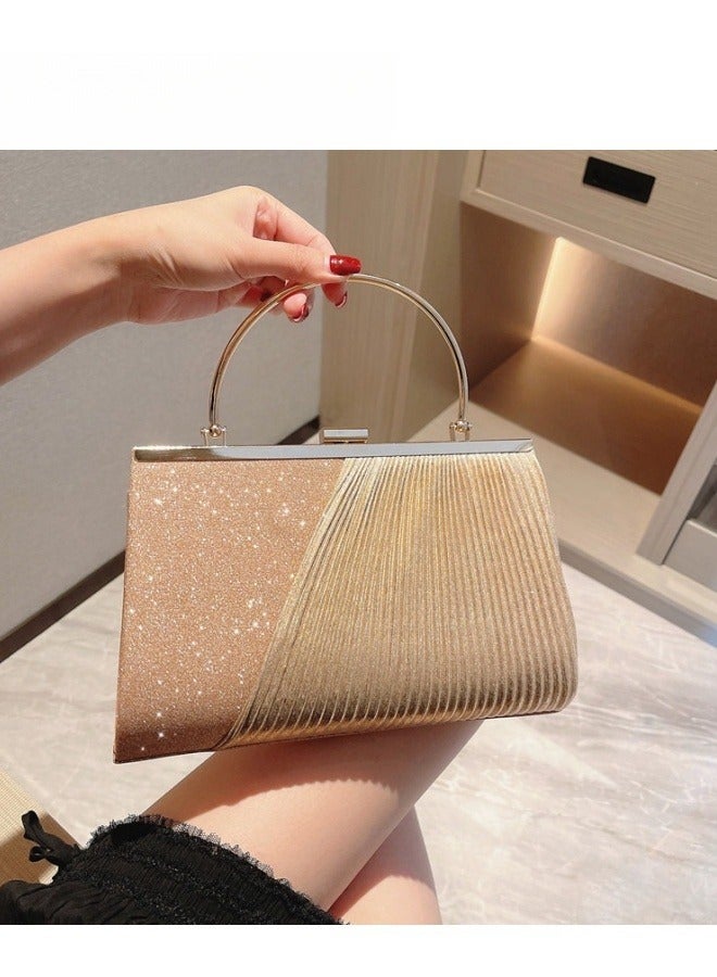 SHABILI Women's Sparkling Evening Clutch Bag, Ladies Designer Chain Banquet Package Handbag Tote Bags Shoulder Bag, Casual Solid Color Crossbody Bag Satchel Bag Side Bag Carry Bag for College Students  - Image 5