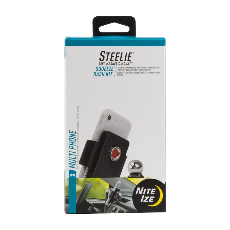 Nite Ize Steelie Squeeze Dash Kit - Magnetic Cell Phone Holder for Car Dashboard - Adjustable Phone Holder for Cars - Compatible with Apple MagSafe iPhones & Accessories - Image 1