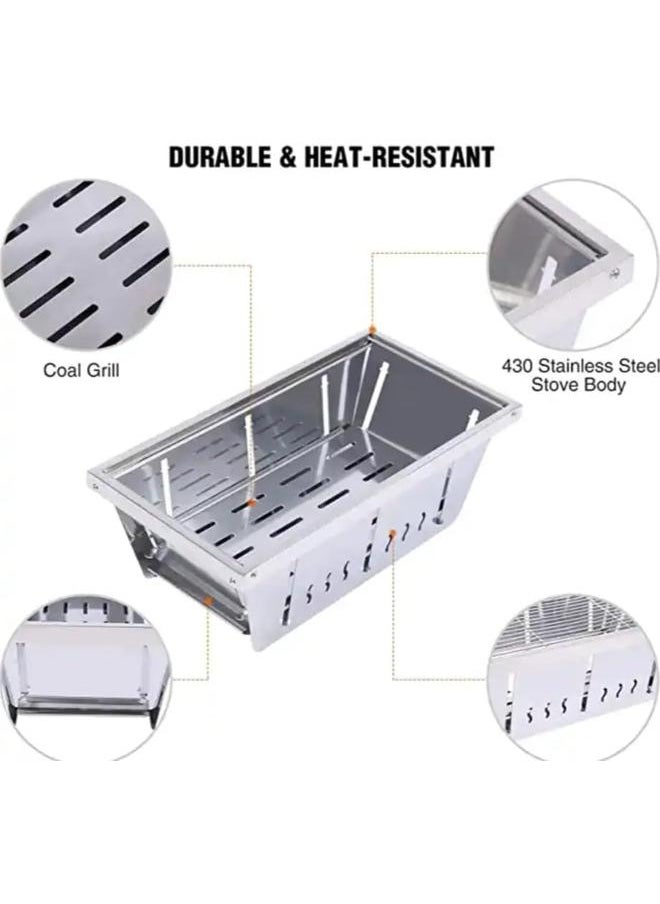 Collapsible Camping Grill Portable Charcoal Grill With Carrying Bag Stainless Steel Lightweight Small Bbq Grill For Outdoor Camping Cooking One Size - pzsku/ZF68377C3D1F66084DF0CZ/45/_/1722928190/cd211d82-ef89-4b45-a414-09720a4c9623