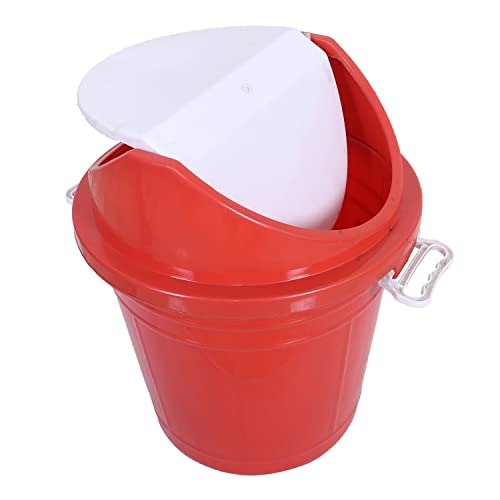 Kuber Industries Swing Top Lid Dustbin|Plastic Garbage Basket & Round Trash Can|Waste Bin with Lid For Home,Bathroom,Office,Washrooms,30 Litre (Red) - Image 4