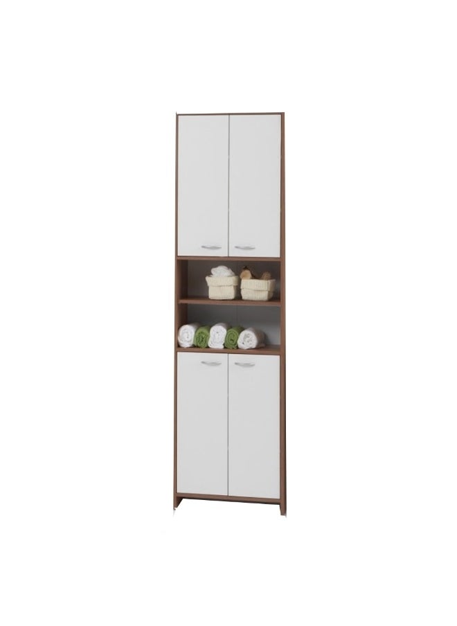 Homzmart MDF and Swedish Wood Bathroom storage White and Beige - 60x40x240 cm  - Image 1