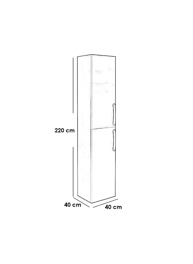 Homzmart MDF and Swedish Wood Bathroom storage White and Beige - 60x40x240 cm  - Image 2