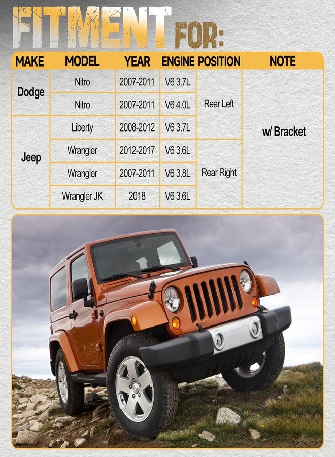 WILDGEAR مكابح خلفية من WildGear مناسبة لسيارات جيب رانجلر JK/جيب ليبرتي/جيب رانجلر/دودج نيترو # 165046، 68003774AA، 68003775AA، 68003778AA، 18-B5046، 18-P5046، 18-5046 (20200003) - Image 2