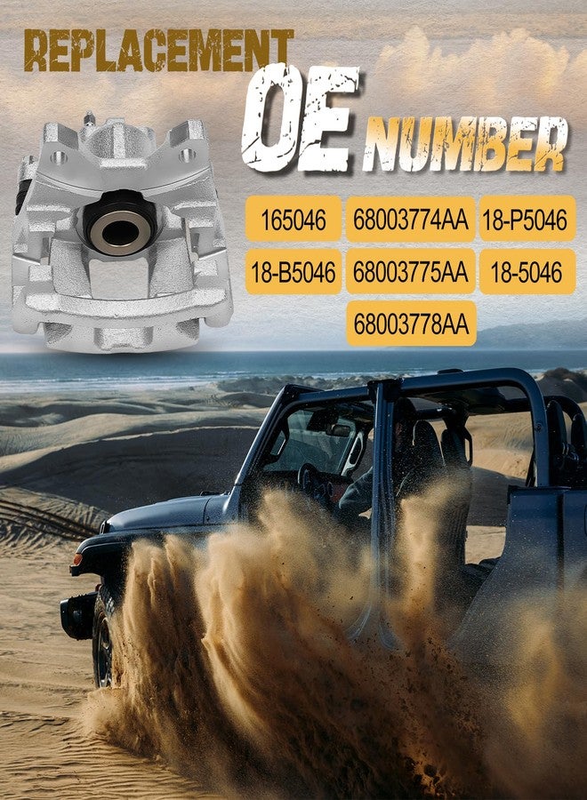 WILDGEAR مكابح خلفية من WildGear مناسبة لسيارات جيب رانجلر JK/جيب ليبرتي/جيب رانجلر/دودج نيترو # 165046، 68003774AA، 68003775AA، 68003778AA، 18-B5046، 18-P5046، 18-5046 (20200003) - Image 3