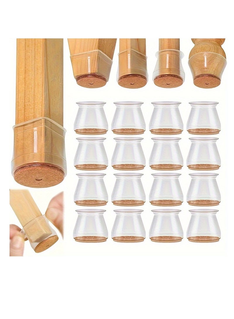 16pcs Chair Leg Protector, Stool Foot Cushion, Chair Foot Cover, Quiet Wear-resistant, Protecting Floor, Table Chair Foot Cover, Board Stool Leg Table Foot Cover, Reduce Noise, Furniture Accessories Round 30mm-45mm - Image 2