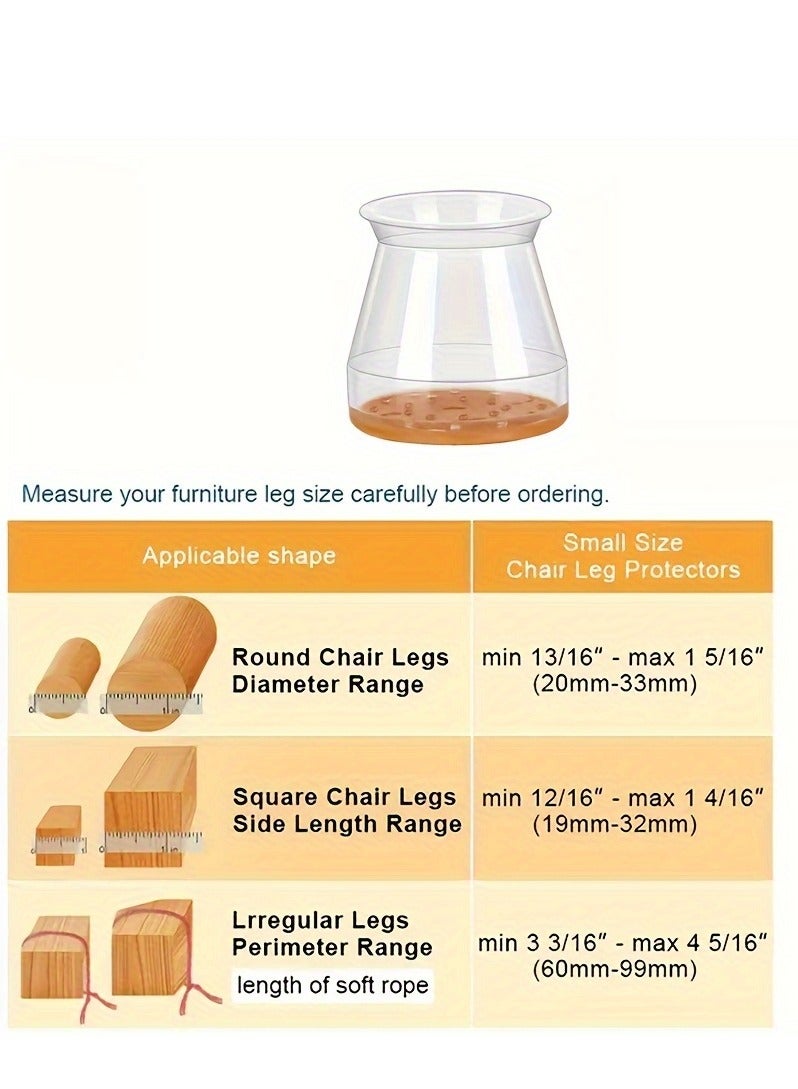 16pcs Chair Leg Protector, Stool Foot Cushion, Chair Foot Cover, Quiet Wear-resistant, Protecting Floor, Table Chair Foot Cover, Board Stool Leg Table Foot Cover, Reduce Noise, Furniture Accessories Round 30mm-45mm - Image 5