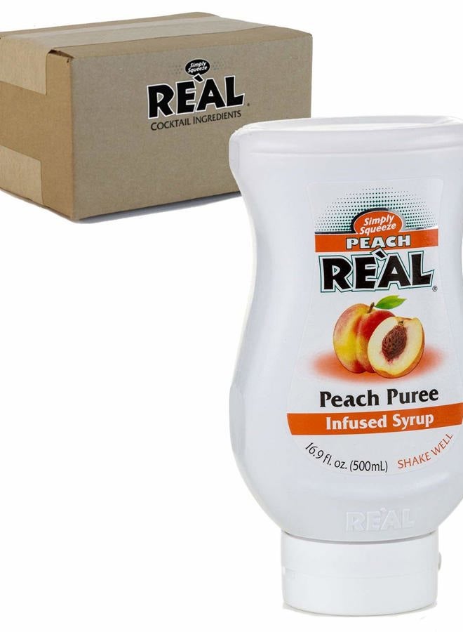 Real Peach Real 16.9 fl. oz. Infused Syrup - Image 1