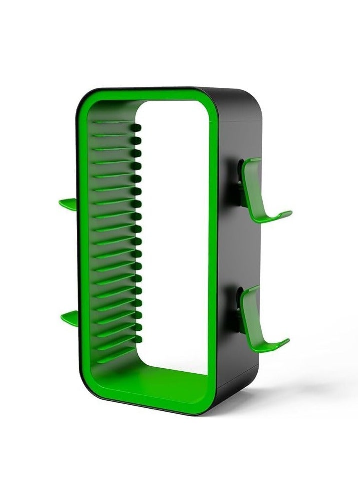 استخدم النص العربي لإعادة صياغة العنوان: Jukebox لـ PS5 / PS4 / Xbox One / Xbox 360 / Xbox Series X / S / Switch، مدير قرص بلوراي، 18 لعبة، 4 جرابات (أخضر) - Image 1