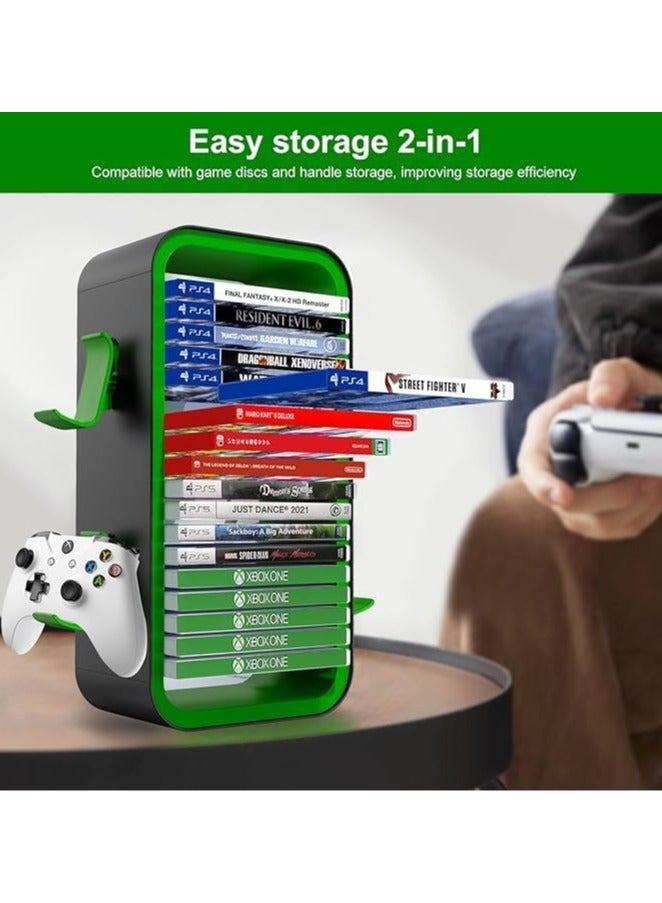 استخدم النص العربي لإعادة صياغة العنوان: Jukebox لـ PS5 / PS4 / Xbox One / Xbox 360 / Xbox Series X / S / Switch، مدير قرص بلوراي، 18 لعبة، 4 جرابات (أخضر) - Image 5