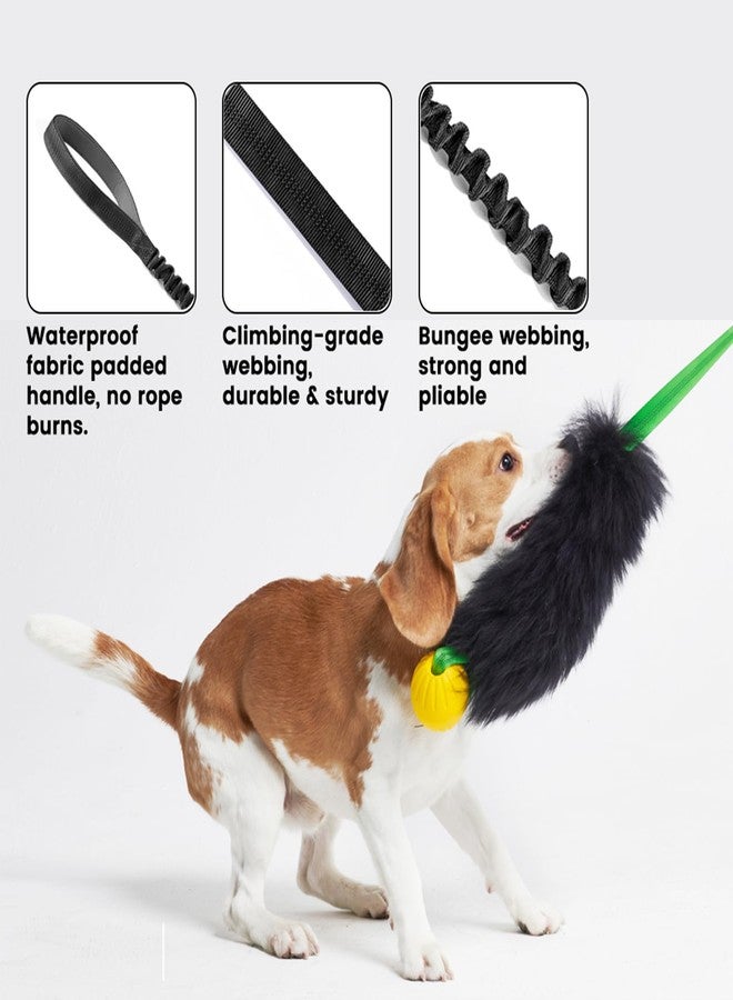 HOWGO Dog Rope Toy,Dog Bungee Chaser Toy 100% Sheepskin,Sheep Smell Tug Toy for All Breeds (Black, Short Without Ball) - Image 4