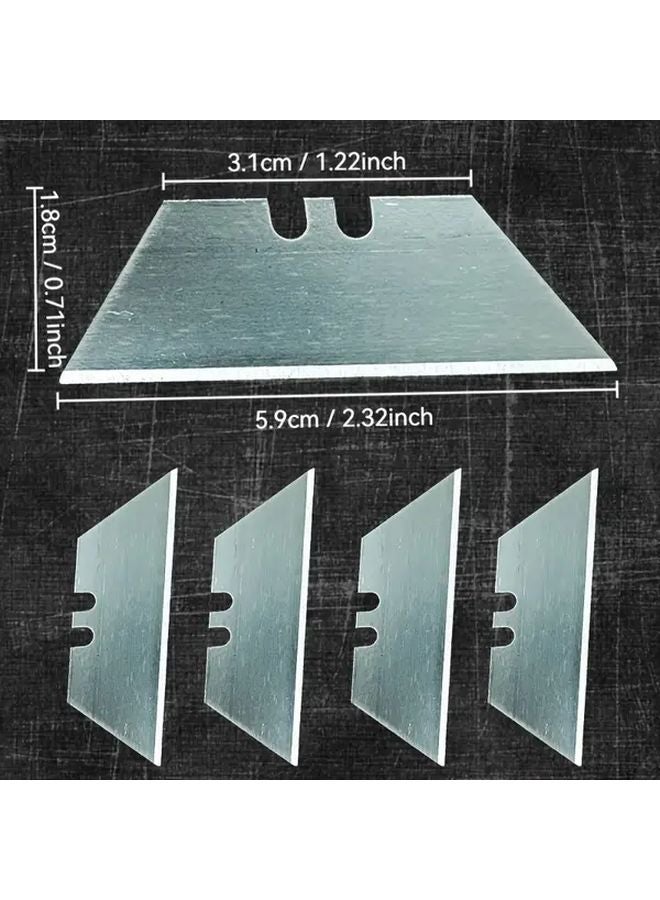 50Pcs Heavy Duty Trapezoid Art Replacement Blades Hardened Steel Scraping Box Cutter - Image 4