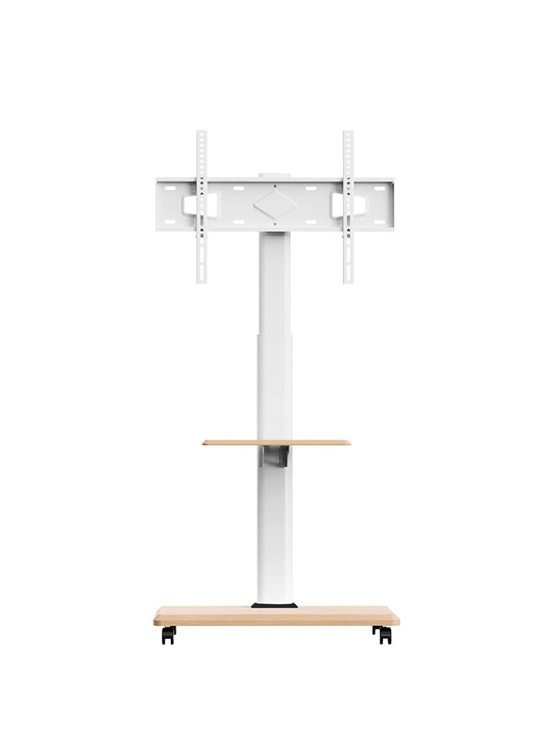 Fh - Rolling TV Floor Stand for 26 to 70 inch TVs with 2-Shelf Storage Trays,Portable Mobile Cart with Wheels, with Swivel Mount,Corner Universal Stands for Bedroom, Outdoor - Image 1