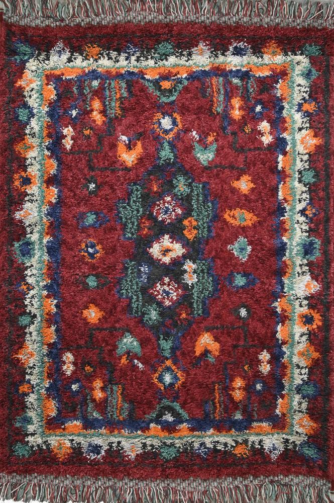 القفاري سجاد فرو البادية بتصميم تراثي، مثالي للمجالس والصالونات وغرفة المعيشة، 080×350 سم، نبيتي غامق - Image 1