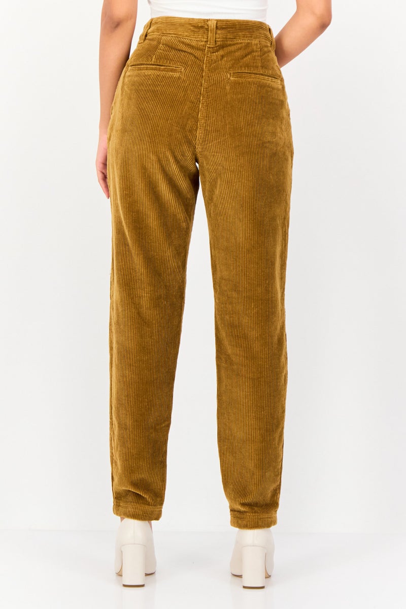 Timberland Women Regular Fit Textured Corduroy Pants, Brown - Image 4