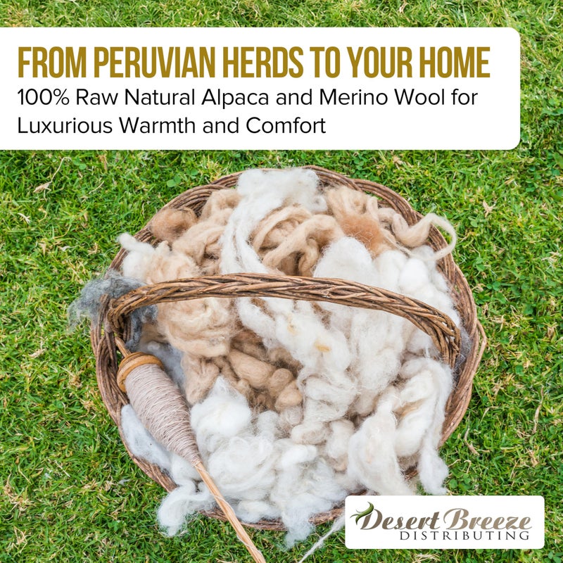 Desert Breeze Distributing 100% Natural Alpaca and Merino Wool Blanket, Andean Collection Rustic Woven, Warm and Thick Wool Blanket Twin Size, Made in Peru - Image 5