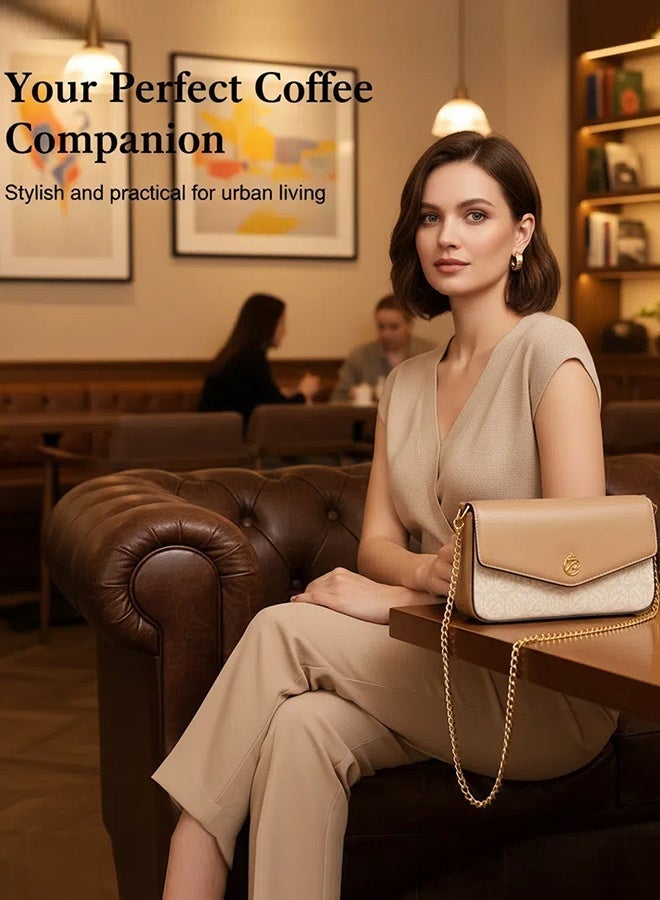 بليه روان طقم شنطة يد نسائية مع محفظة شنطة كتف صغيرة أنيقة بحزام ذهبي شنط نسائيه يد ماركات للاستخدام اليومي والعمل والجامعة والسهرات - Image 5