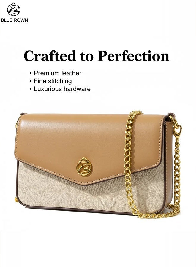 بليه روان طقم شنطة يد نسائية مع محفظة شنطة كتف صغيرة أنيقة بحزام ذهبي شنط نسائيه يد ماركات للاستخدام اليومي والعمل والجامعة والسهرات - Image 3