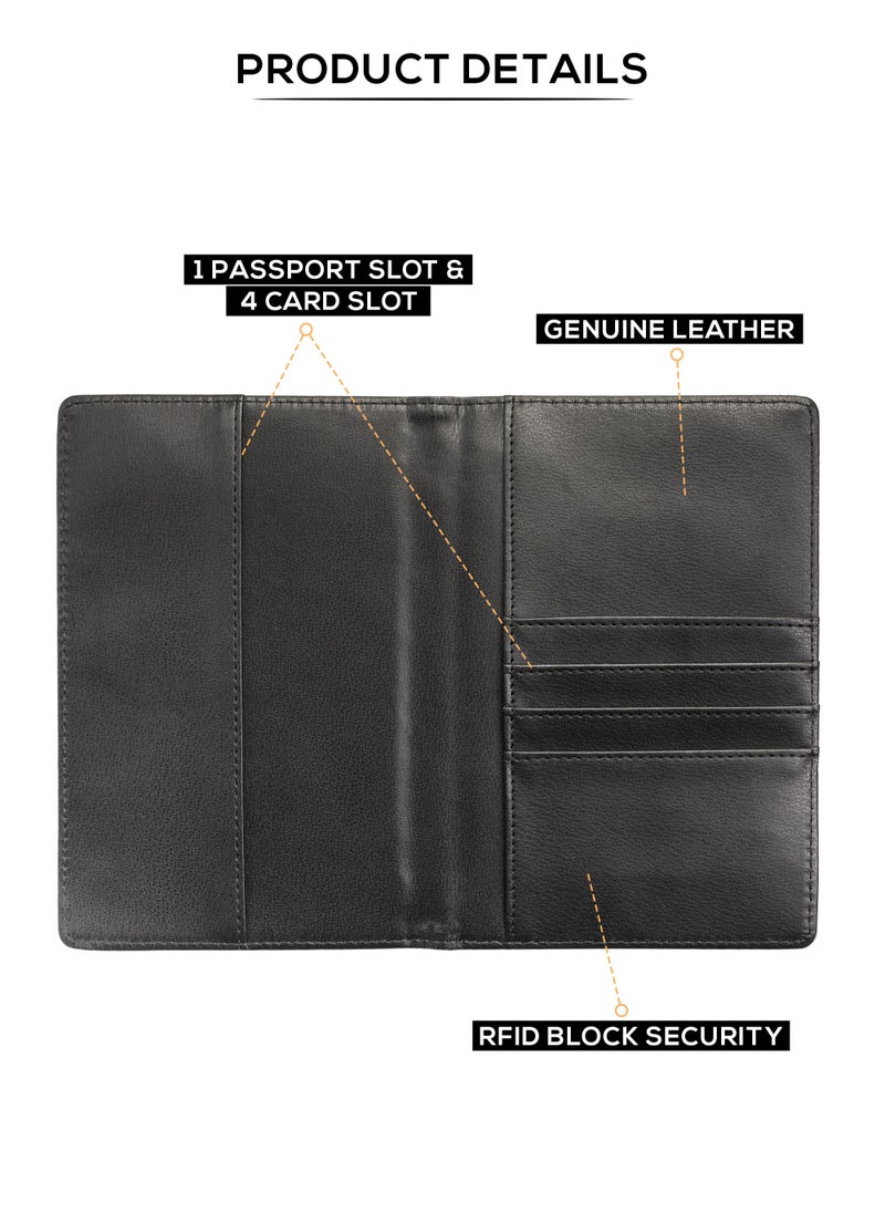 PARAJOHN - RFID Blocking Slim & Lightweight Genuine Leather Passport Holder Cover Case & Travel Wallet for Men And Women - Image 1
