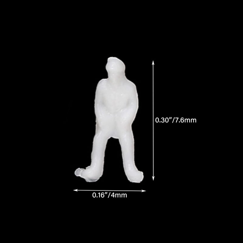 BQLZR 100Pcs White Model Train People Figure Passengers 1:200 Scale - Image 4