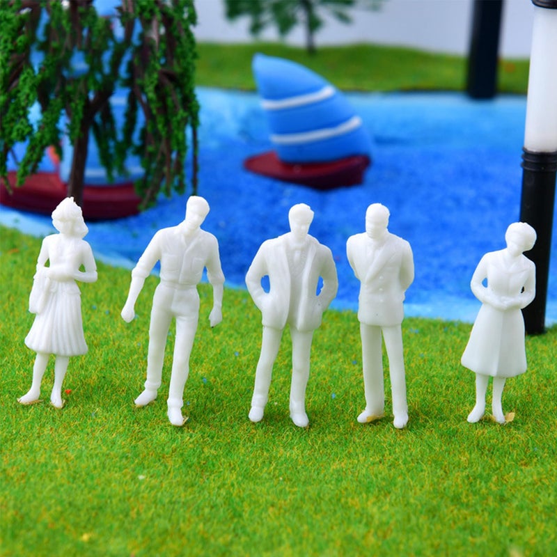 BQLZR 100Pcs White Model Train People Figure Passengers 1:200 Scale - Image 5