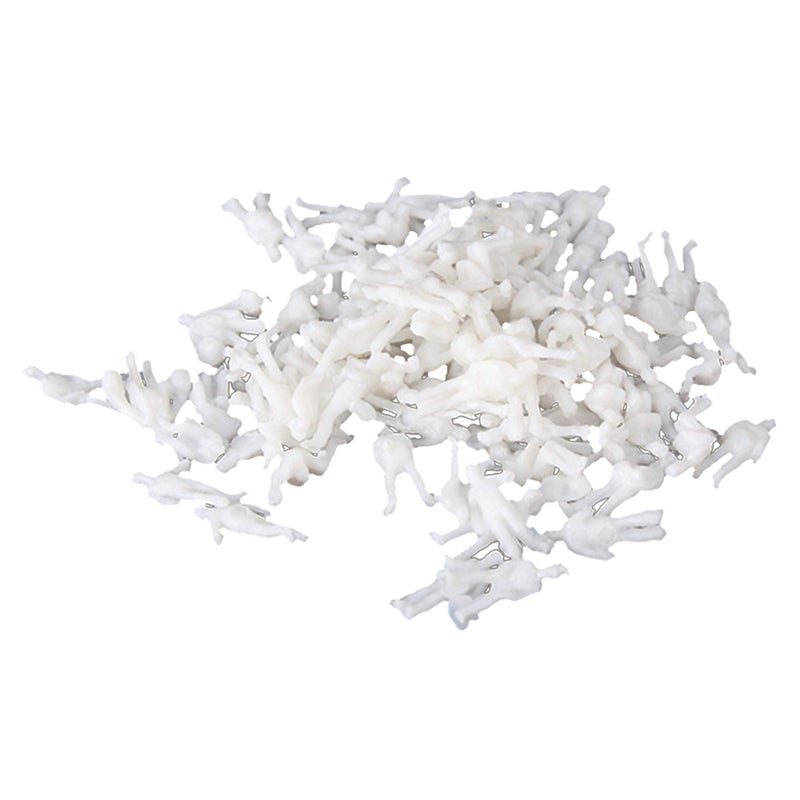 BQLZR 100Pcs White Model Train People Figure Passengers 1:200 Scale - Image 1