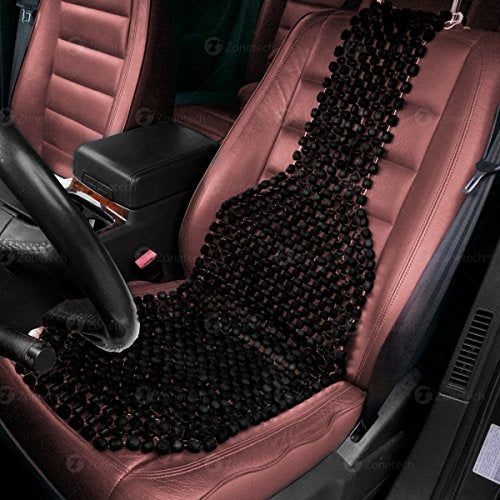 ZONETECH Zone Tech Wood Beaded Seat Cushion, Premium Quality, Black, Car Massaging, Double Strung, Stress Free (2 Pack) - Image 2