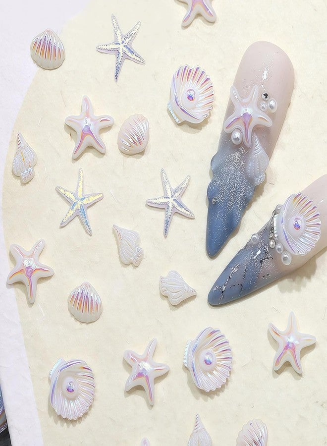 ٥٠ قطعة من زينة الأظافر المستوحاة من الشاطئ، بتصميمات مستوحاة من المحيط، على شكل نجم البحر وصدفة، مرصعة بأحجار الراين، مناسبة لفصل الصيف، بأشكال وأشكال متعددة، مثالية لتزيين الأظافر، مجموعة أدوات تجميل الأظافر للنساء - Image 5