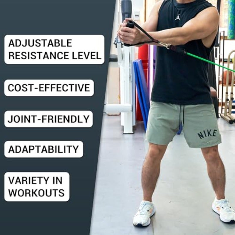مجموعة أشرطة التمرين والمقاومة TheFitLife - خرطوم التمرين القابلة للتكديس حتى 110، 150، 200، 250، 300 رطل لأداء التمرين الداخلي والخارجي للياقة البدنية، تمارين التعليق، القوة، المنزل، اليوغا - Image 4